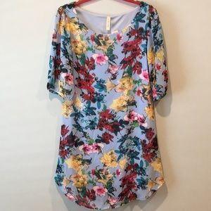 NWT size small blue floral dress, shirt sleeve